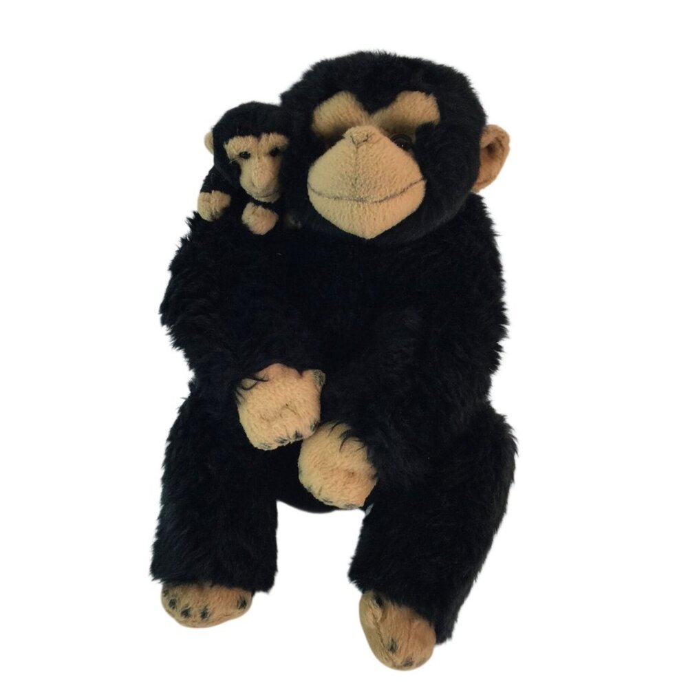 Russ Yomiko Classics Chimpanzee Mom & Baby Plush 11" Black Stuffed Animal #34335